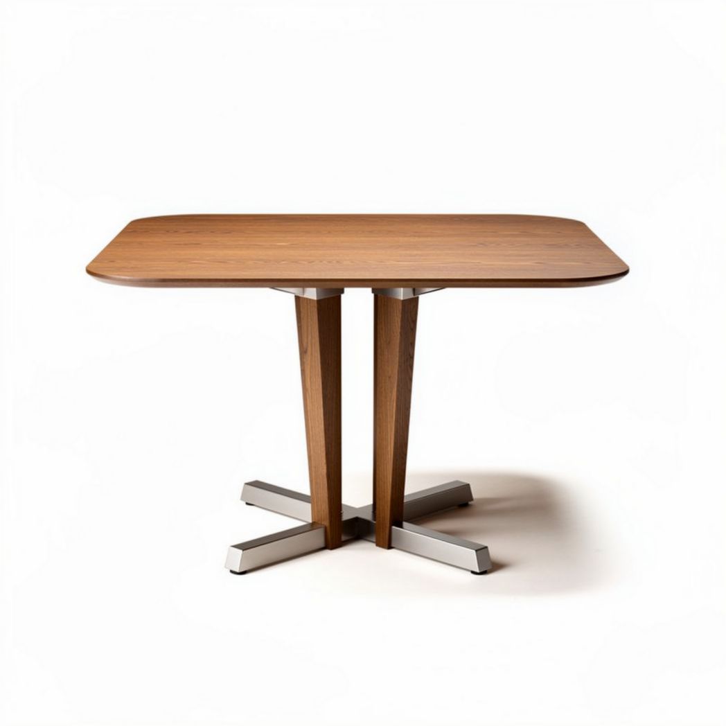 Eettafel van hout en metaal in bruin 120 x 80 x 75cm