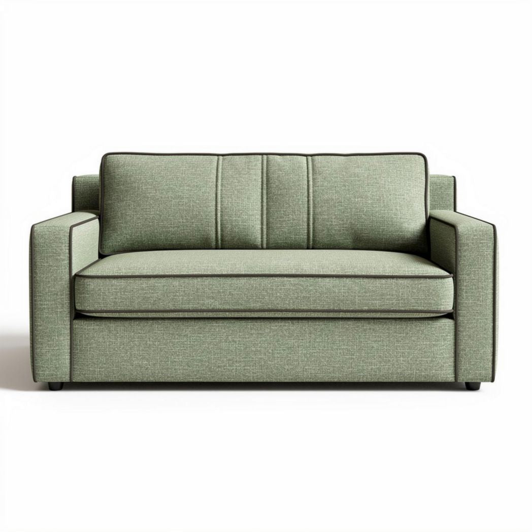 Tweed bank met twee zitplaatsen in groen 180 x 90 x 85cm