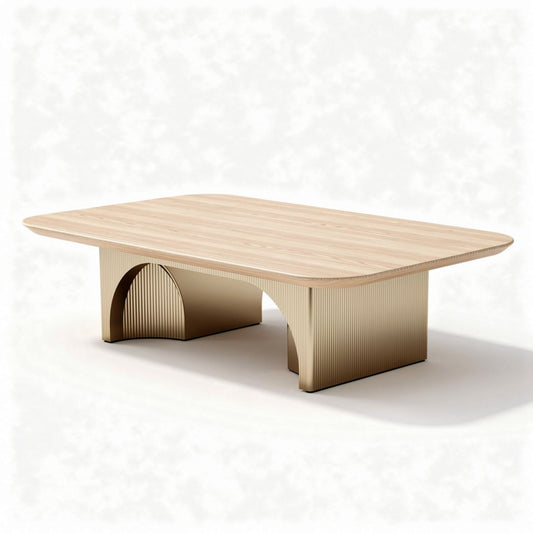 Salontafel van hout met een grote van 120 x 80 x 40cm in een lichte kleur